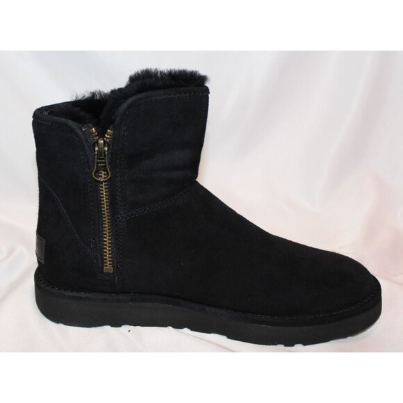UGG Abree Mini Shearling Ankle Boots Women's Black Suede‎ SZ 6 NIB $220 - Picture 3 of 5